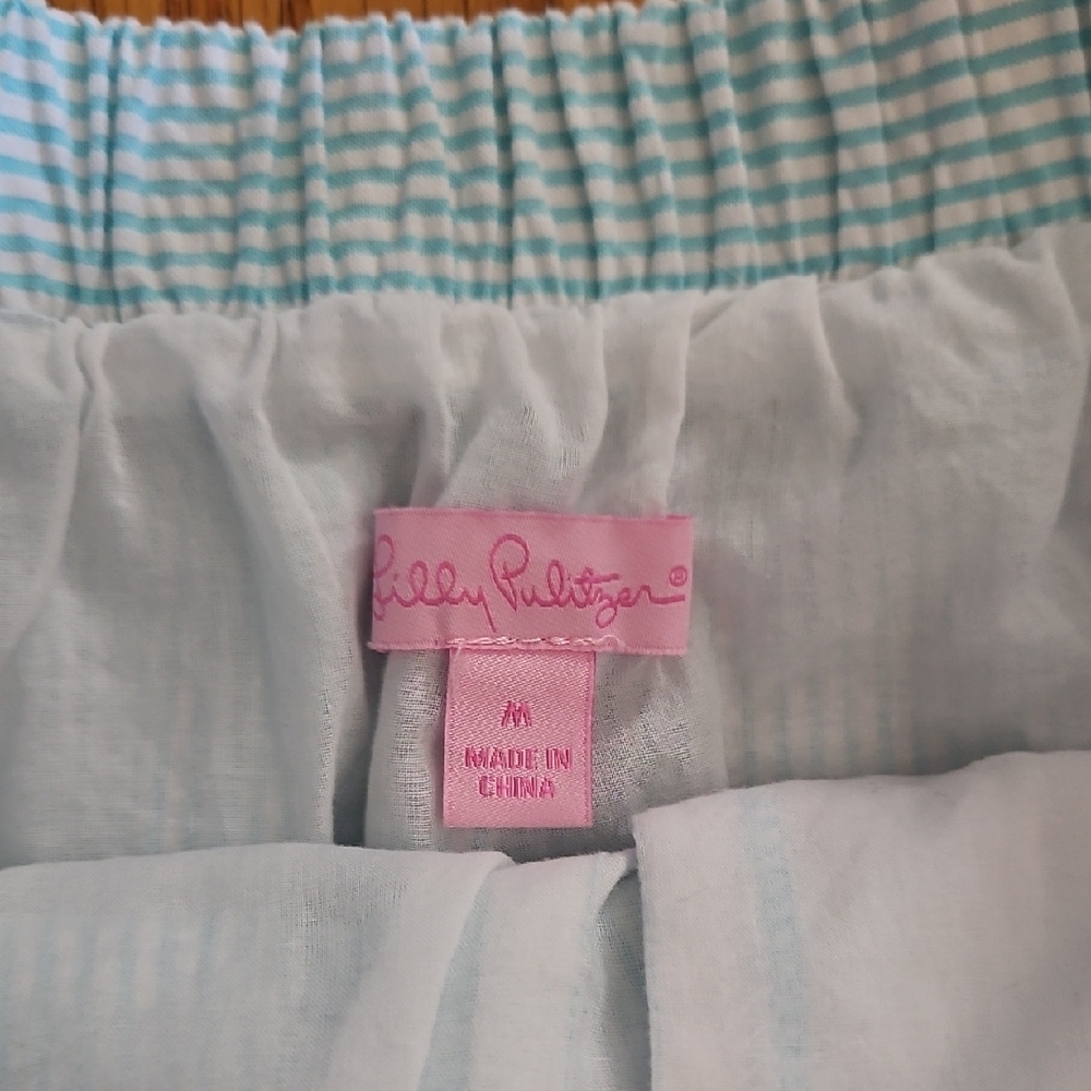 Lilly Pulitzer Light Blue A-Line Seersucker Skirt - Picture 2 of 7
